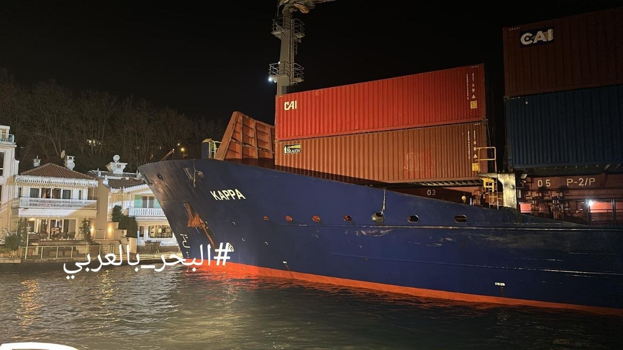 Container Ship Kappa Grounded in Bosporus Strait