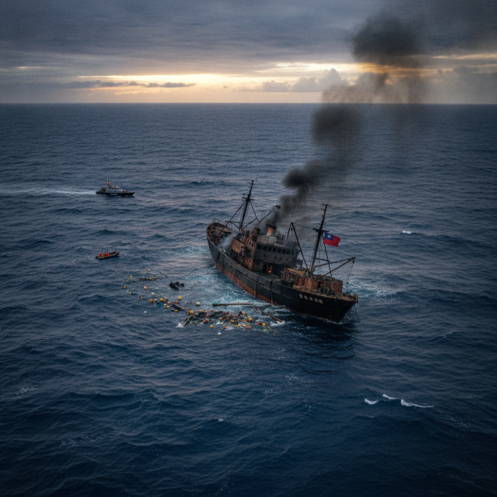 Taiwan-Flagged Tuna Vessel Sinks After Fire in South Pacific