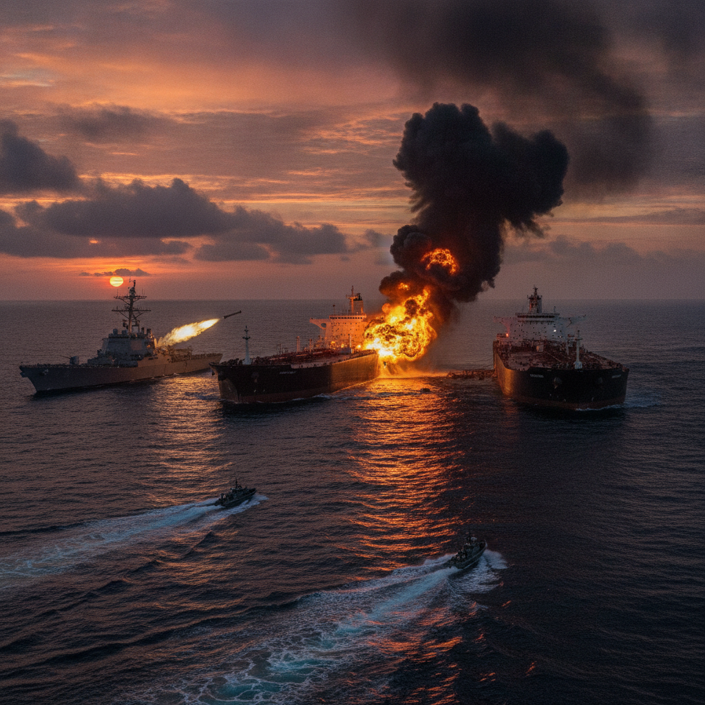 US Strikes Iranian Oil Tankers After Missile Attack on Navy