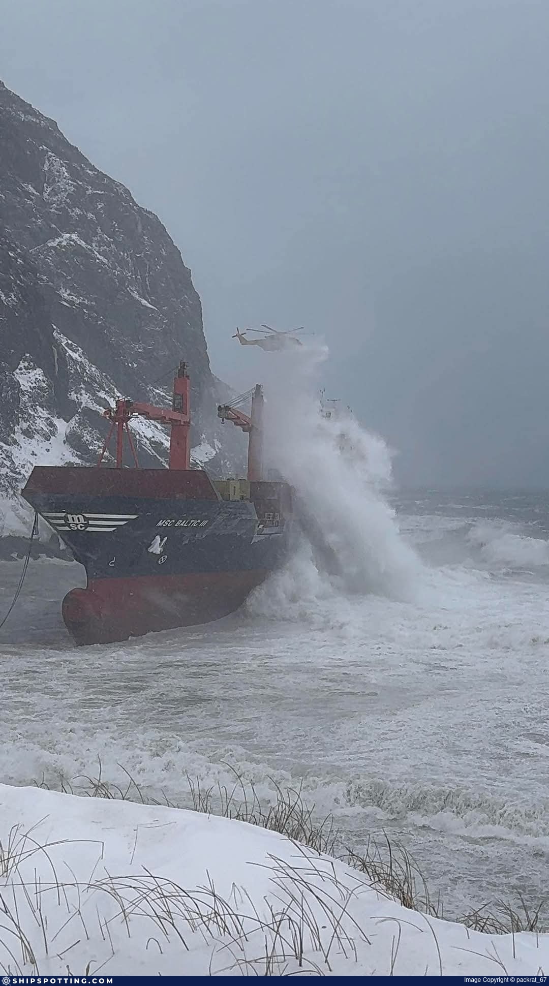 Salvage of Grounded MSC Baltic III Advances Off Newfoundland