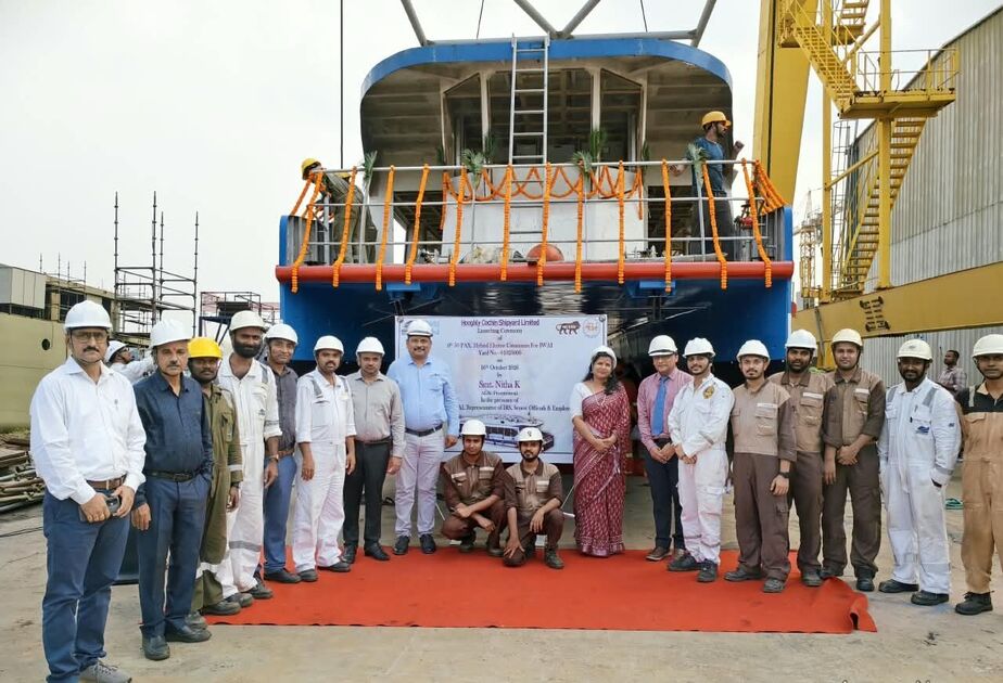 Hooghly Cochin Shipyard Launches Final Hybrid-Electric Catamaran for IWAI